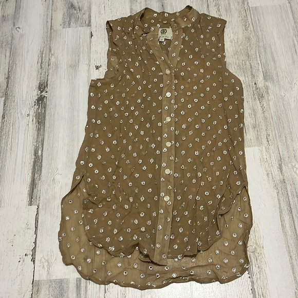 KOCH Tops - Koch Silk Metallic Blend Sleeveless Blouse Size XS